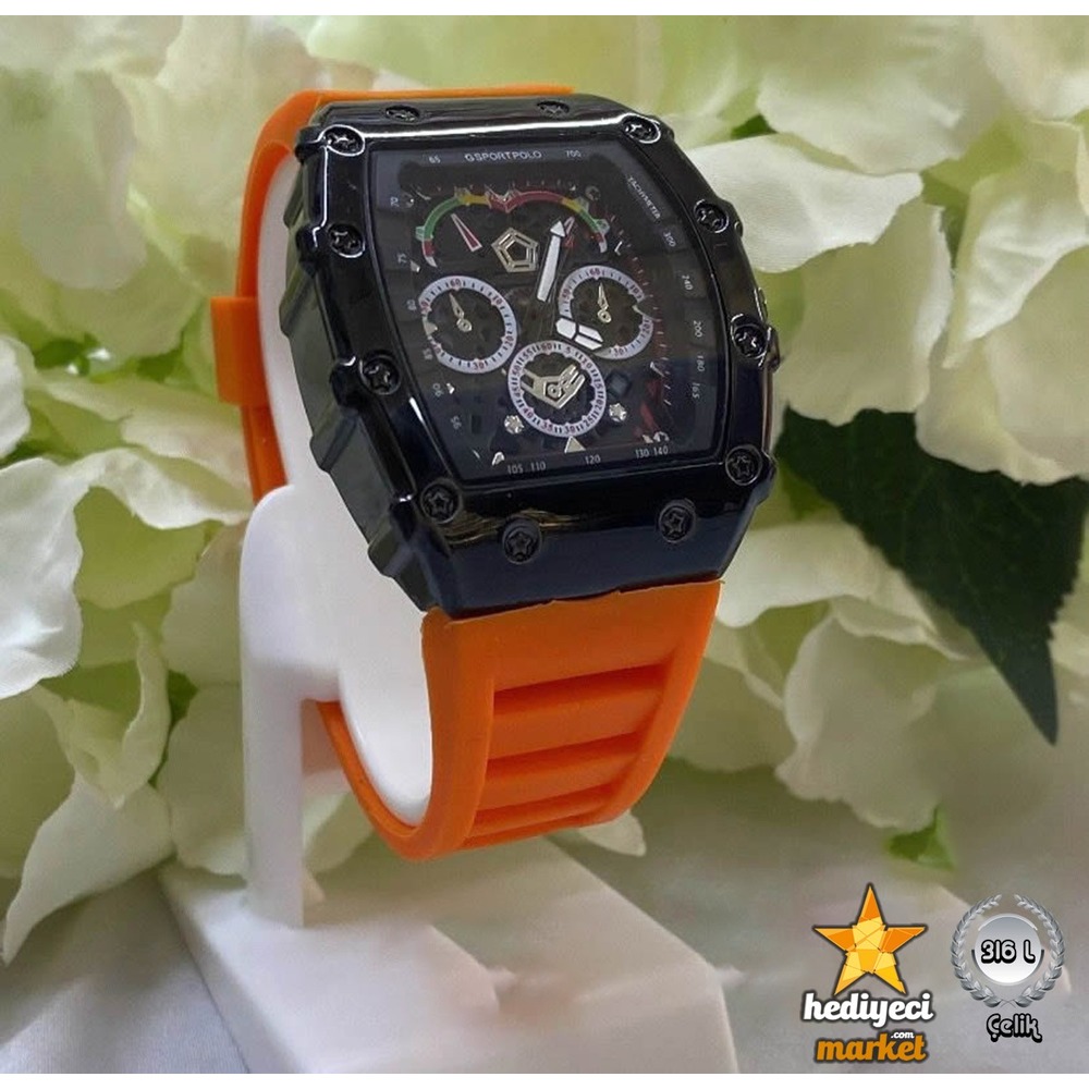 G Sport Polo Siyah Çelik Kasa ve Slikon Kordon Erkek Kol Saati - HMES-0021 || HM-03-00107-21