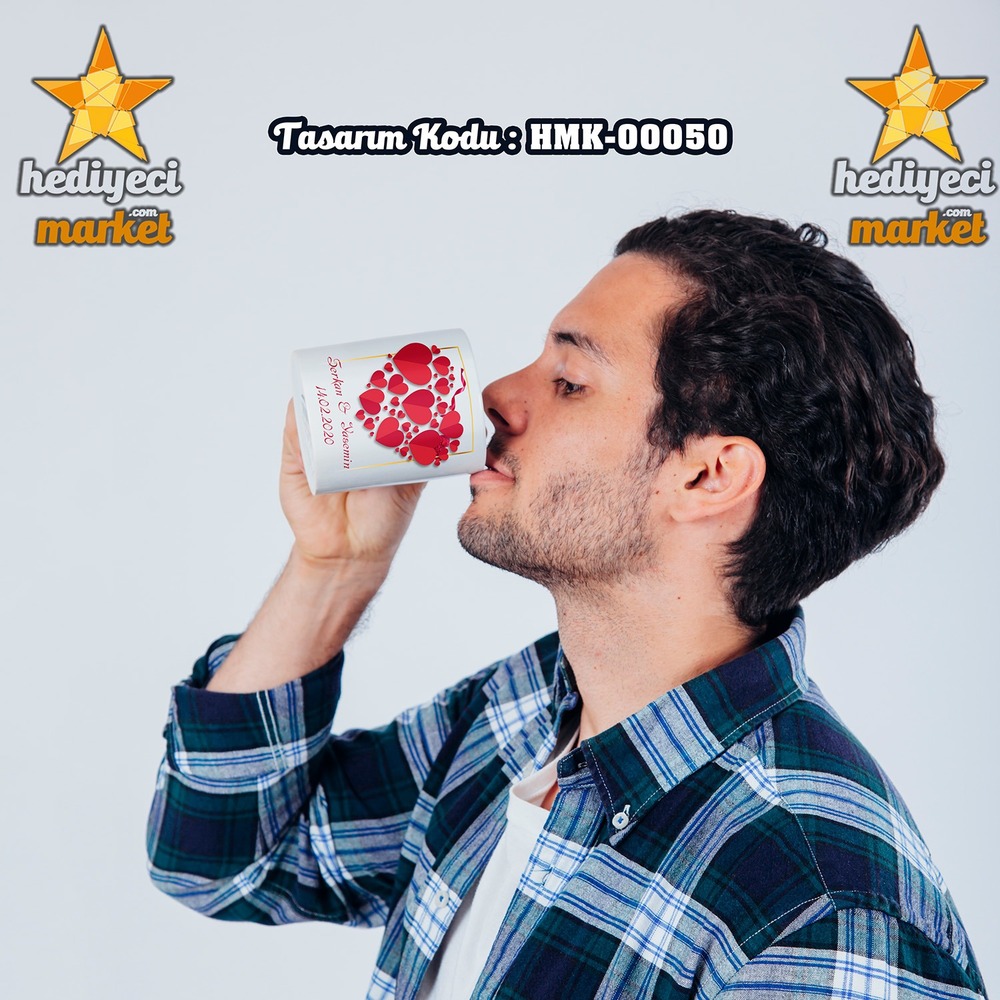 Kişiye Özel Sevgililer Günü Temalı Beyaz Kupa Bardak - HMK-00050 - HM-01-00150-01