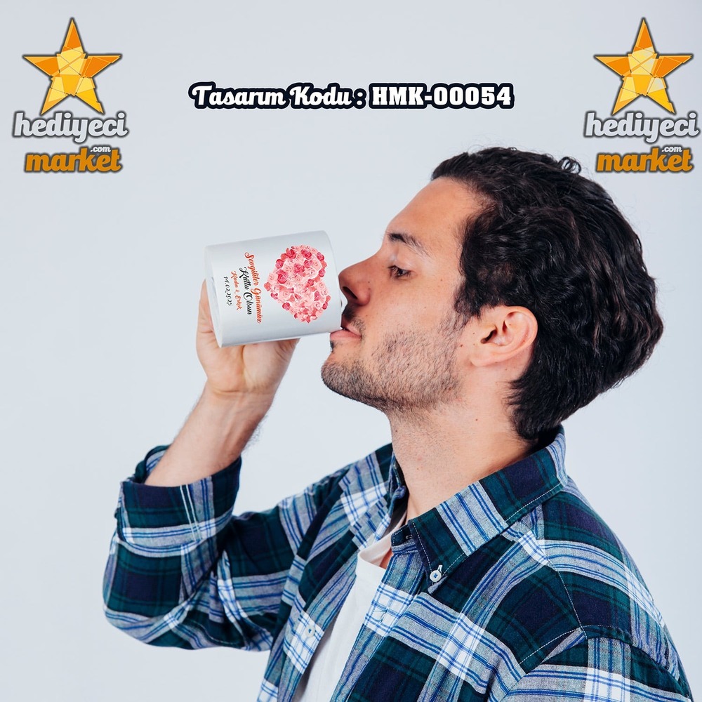 Kişiye Özel Sevgililer Günü Temalı Beyaz Kupa Bardak - HMK-00054 - HM-01-00156-01