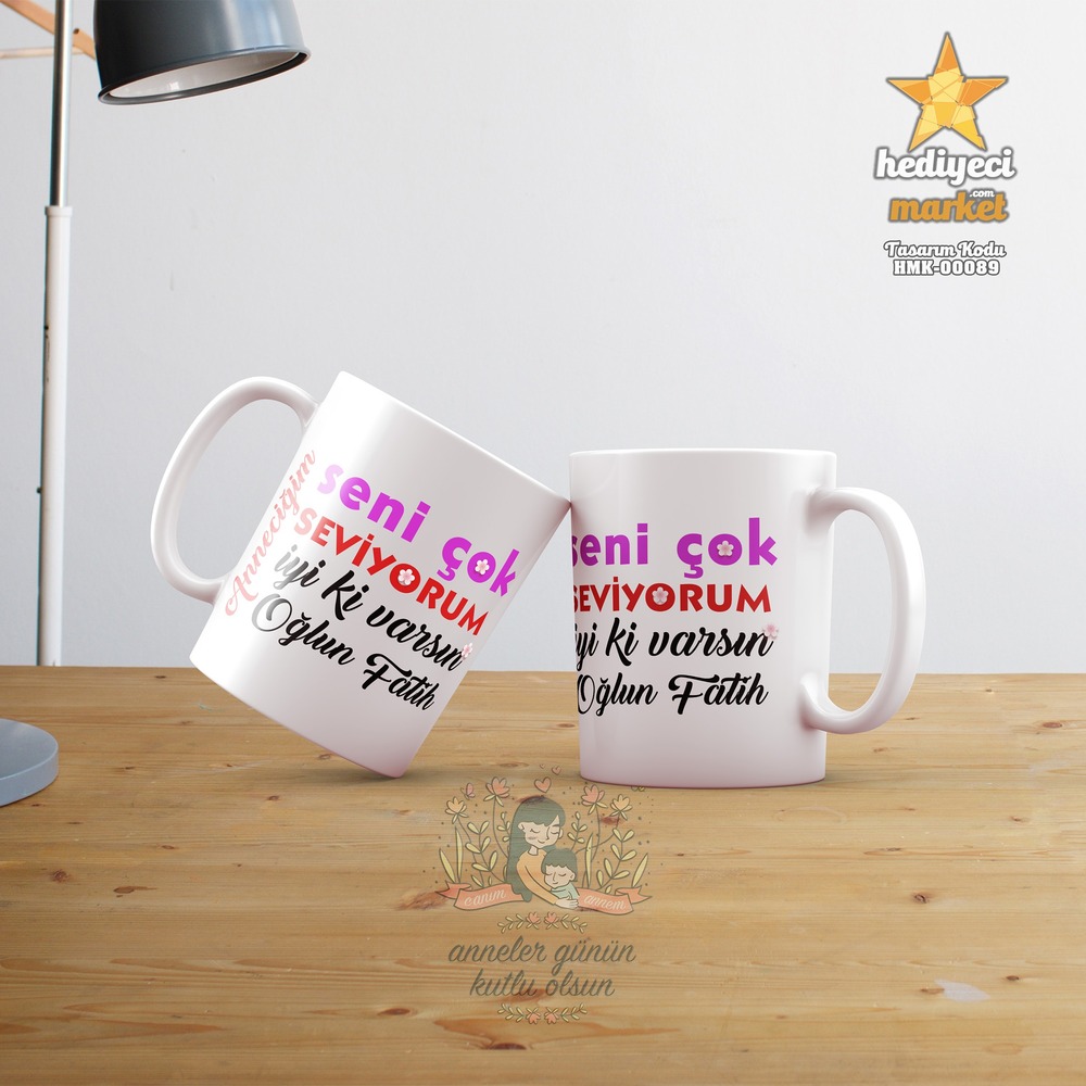 Anneler Gününe Özel Beyaz Kupa Bardak - HMK-00089-HM-01-00255-01