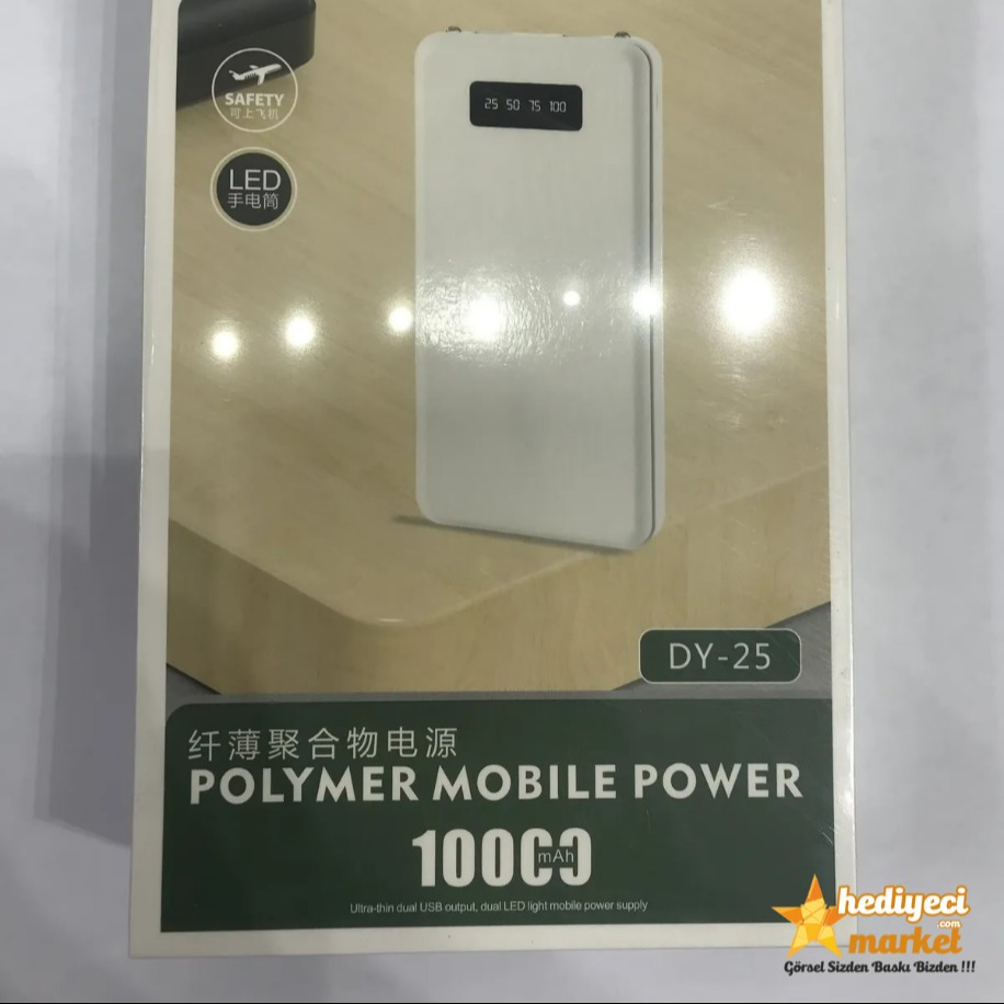 DY-25 10,000 mAh Taşınabilir Şarj Aleti Powebank 2xUsb Ledli || HM-06-00053-02