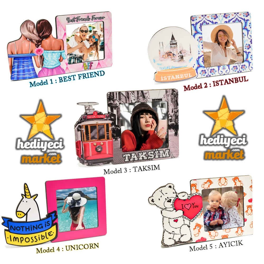 Ahşap Pola Fotoğraf Çerçevesi - 5 Farklı Model Seçeneğiyle || HM-04-00051