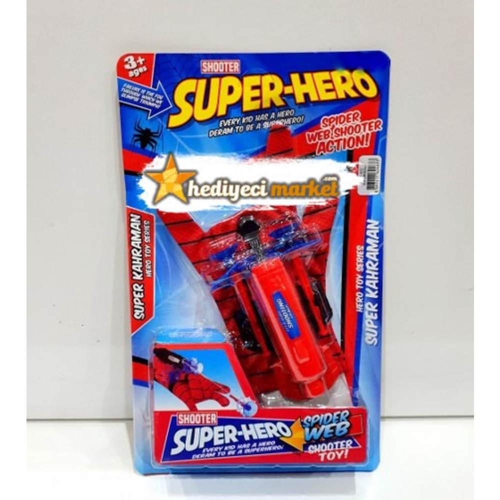 SUPER HERO Örümcek Adam Ağ Fırlatan Vakumlu Ok Atan Eldiven || HM-05-00171-01