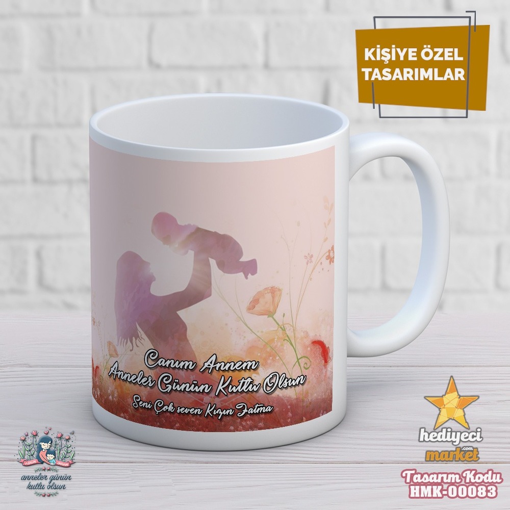 Anneler Gününe Özel Beyaz Kupa Bardak - HMK-00083-HM-01-00237-01