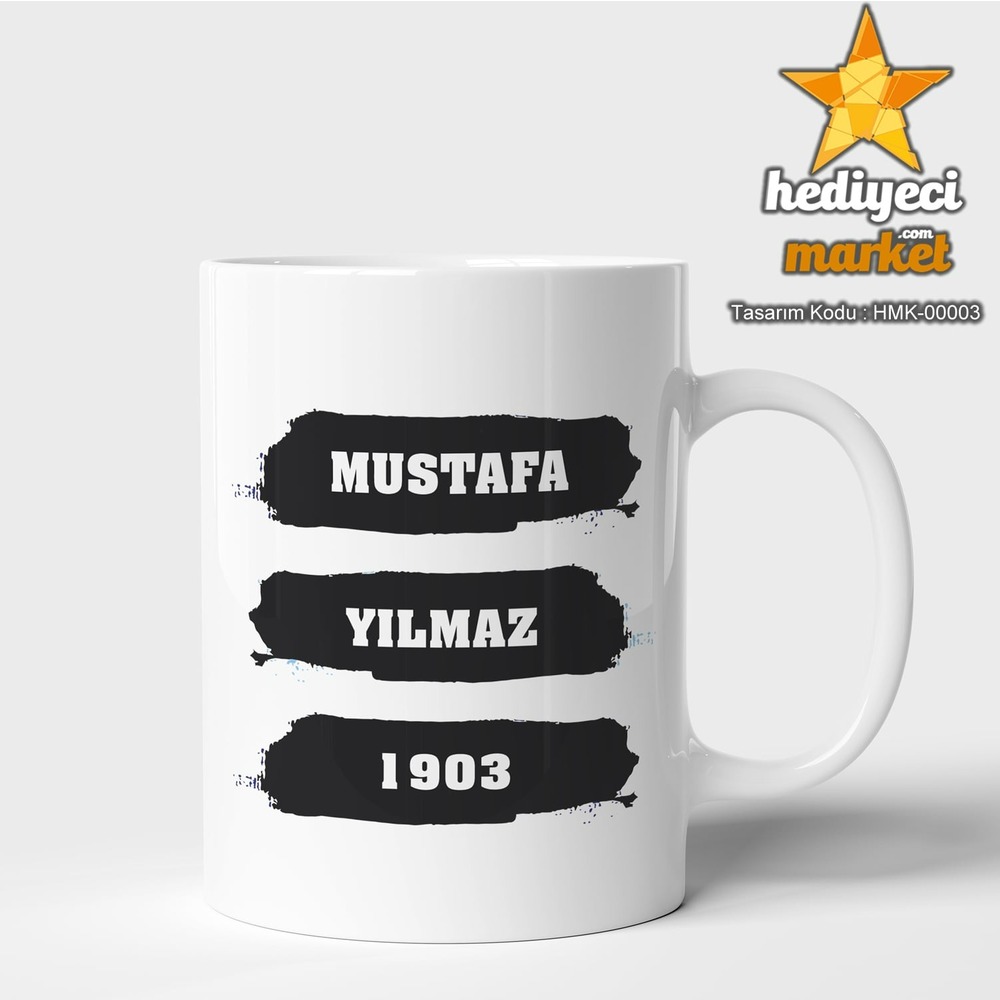 Taraftarlara Özel Tasarlanabilir Beyaz Kupa Bardak - HMK-00003 || HM-01-00042-01