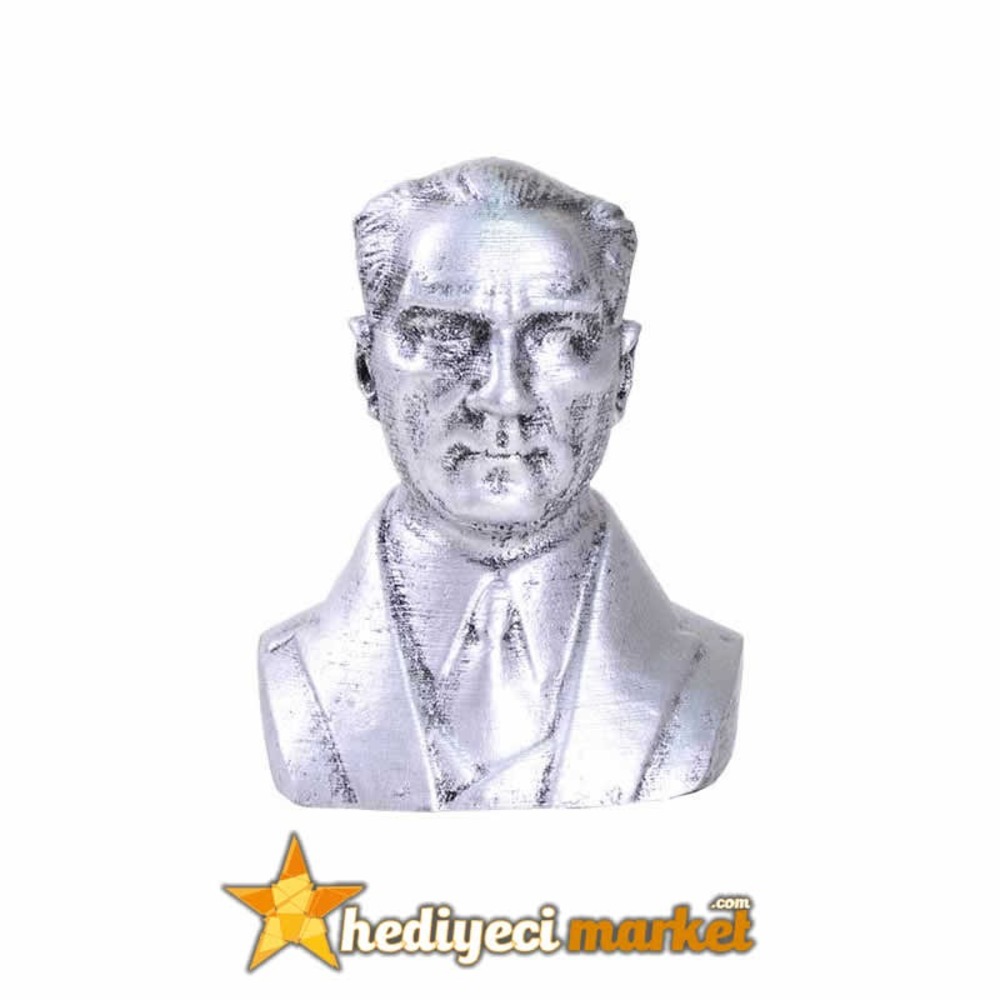 Mustafa Kemal Atatürk - Gümüş Büst Biblo || HM-05-00140-01