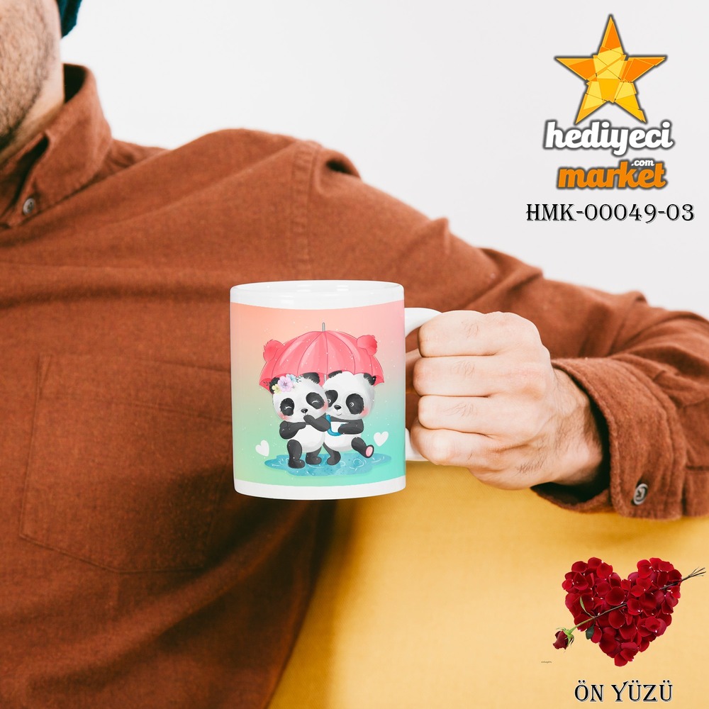 Kişiye Özel Sevgililer Günü Temalı Beyaz Kupa Bardak - HMK-00049-03 - HM-01-00146-03