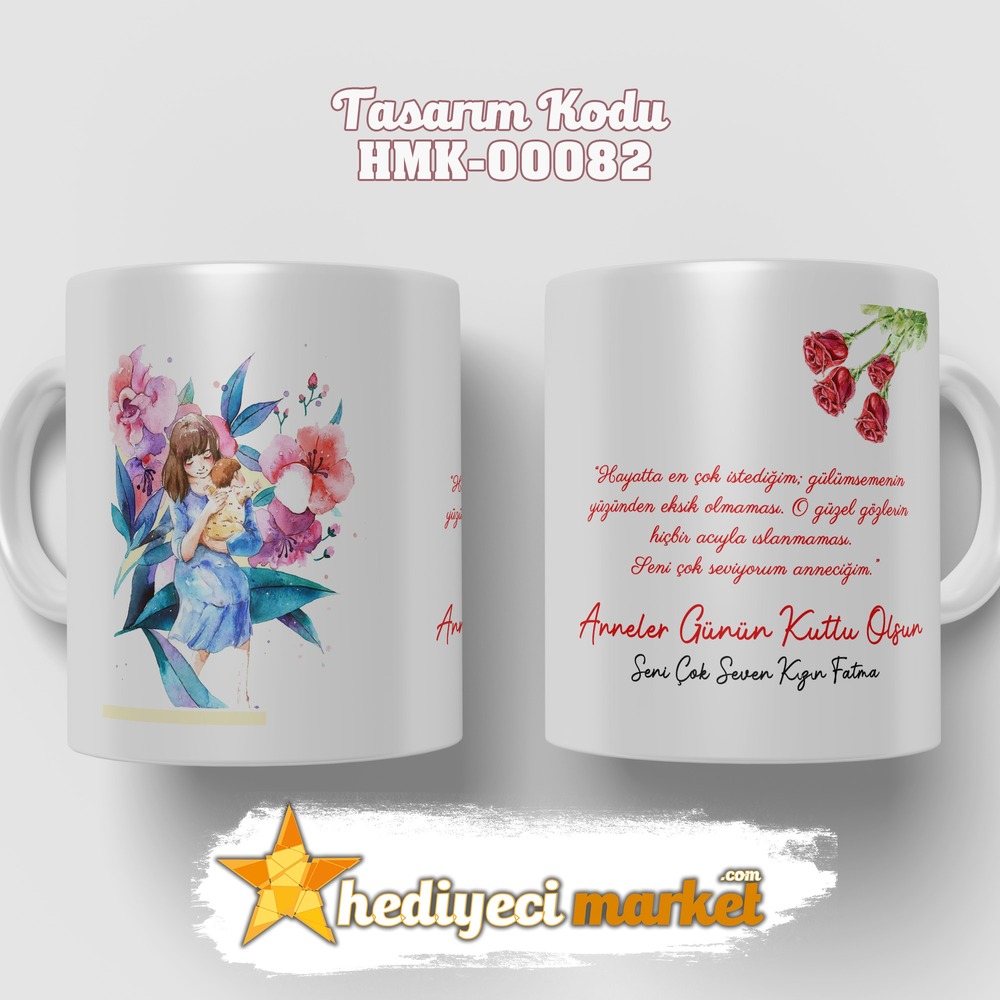 Anneler Gününe Özel Beyaz Kupa Bardak - HMK00082-HM-01-00234-01