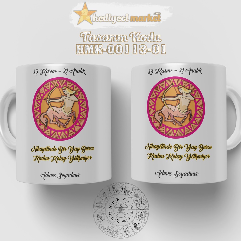 Yay Burcu Kadınına Özel Beyaz Kupa Bardak - HMK-00113-01 - HM-01-00328-01
