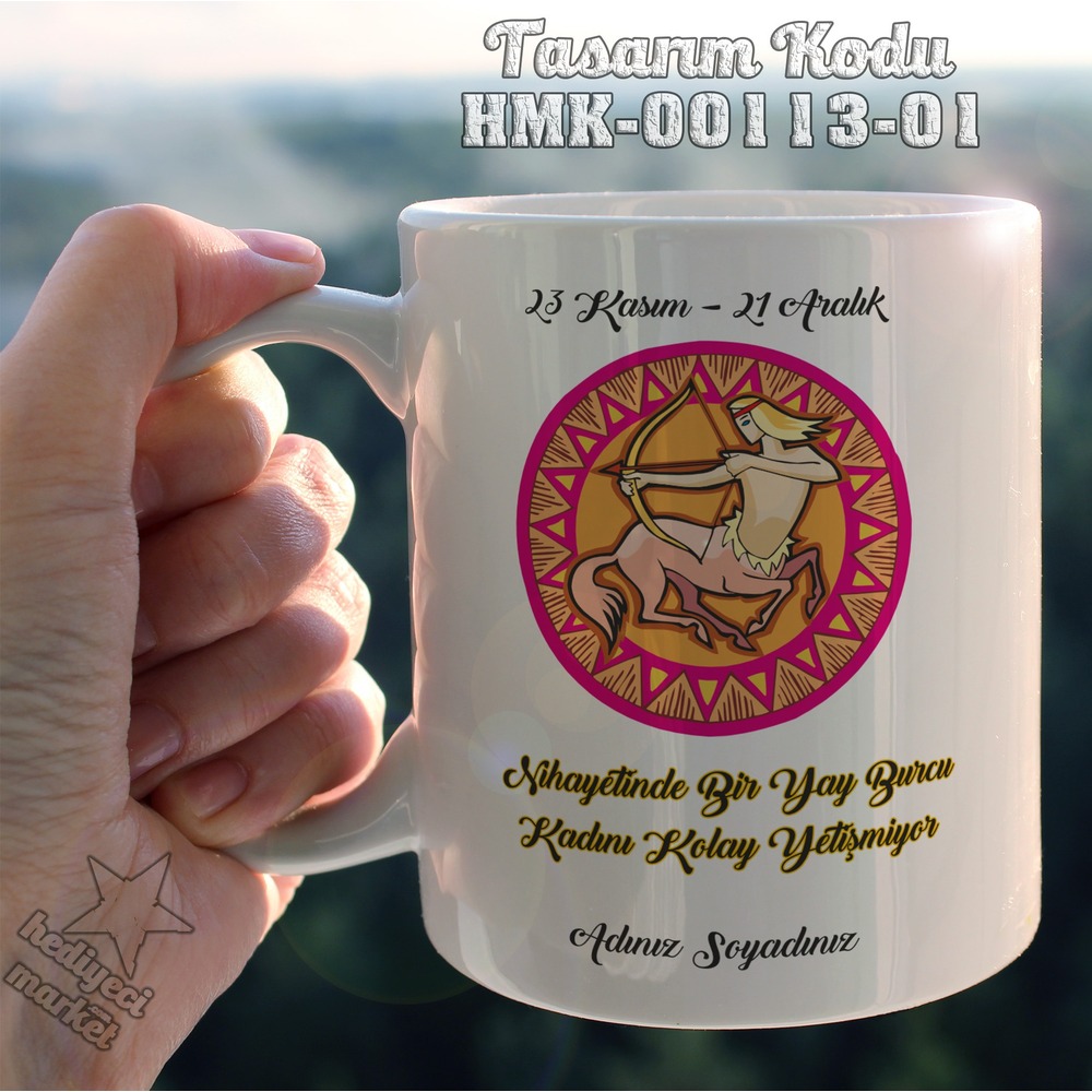 Yay Burcu Kadınına Özel Beyaz Kupa Bardak - HMK-00113-01 - HM-01-00328-01