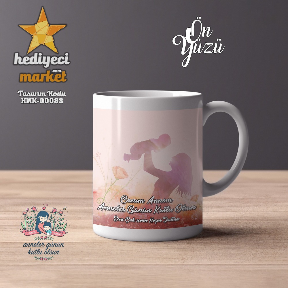 Anneler Gününe Özel Beyaz Kupa Bardak - HMK-00083-HM-01-00237-01