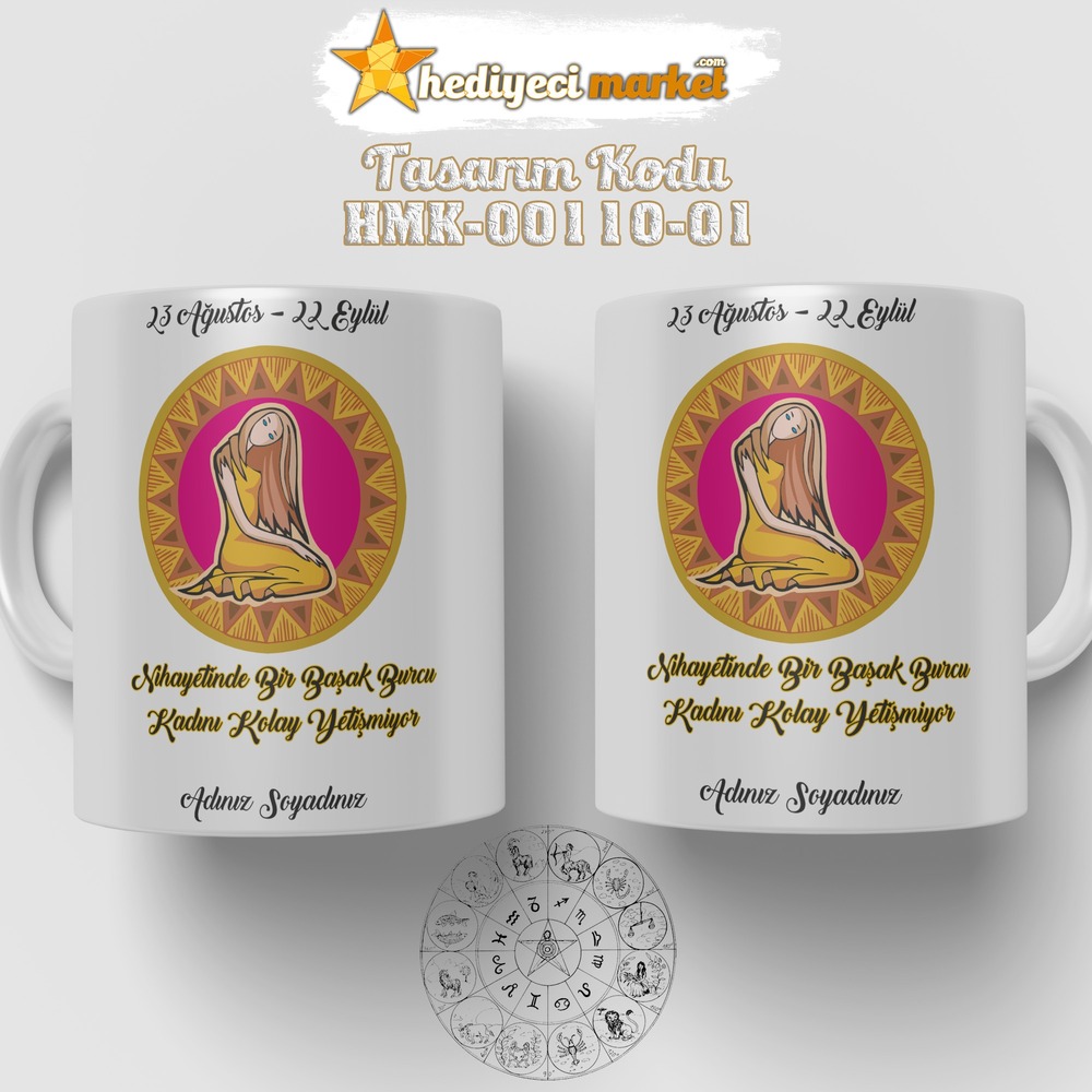 Başak Burcu Kadınına Özel Beyaz Kupa Bardak - HMK-00110-01 - HM-01-00319-01