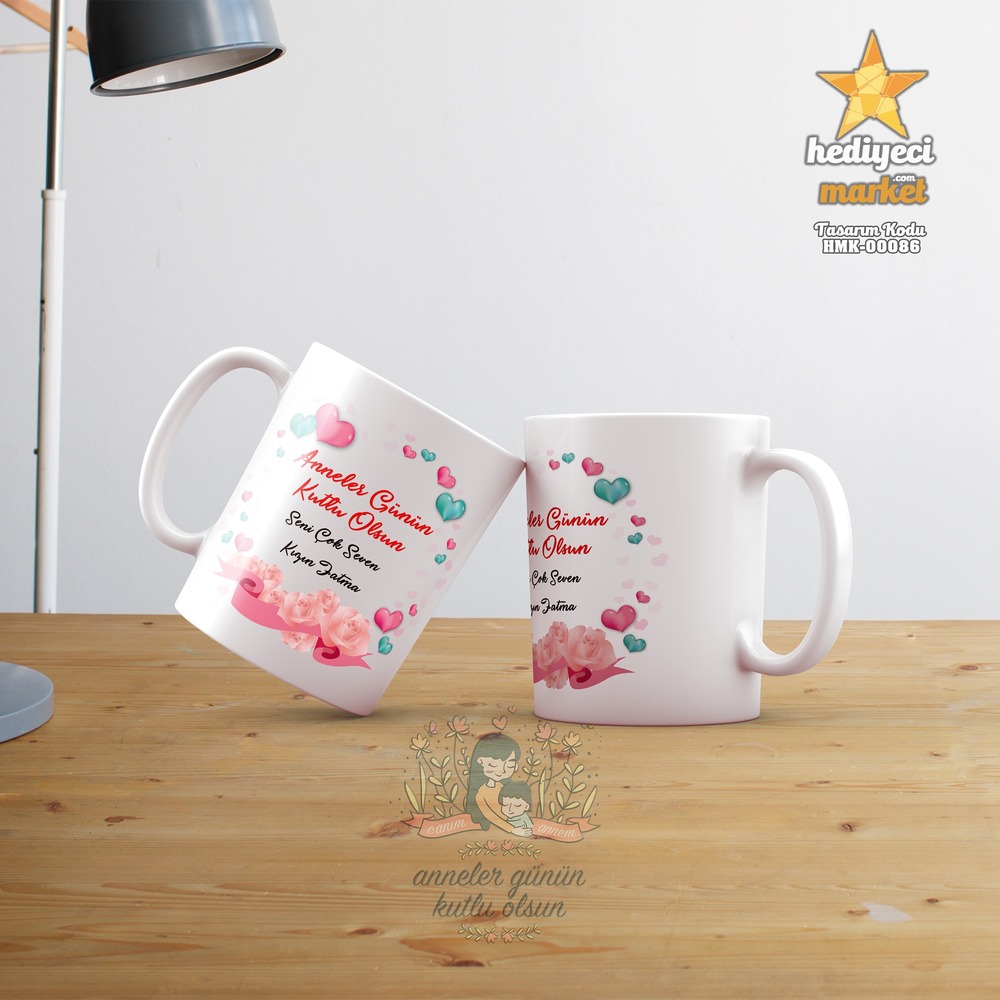 Anneler Gününe Özel Beyaz Kupa Bardak - HMK-00086-HM-01-00246-01