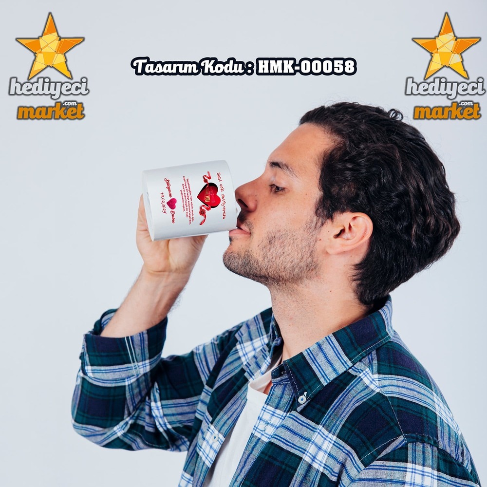 Kişiye Özel Sevgililer Günü Temalı Beyaz Kupa Bardak - HMK-00058 - HM-01-00164-01
