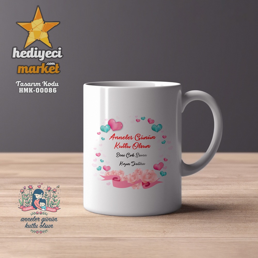 Anneler Gününe Özel Beyaz Kupa Bardak - HMK-00086-HM-01-00246-01