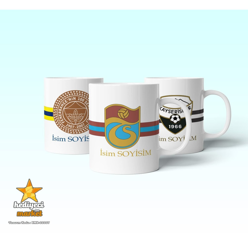 Taraftarlara Özel Tasarlanabilir Beyaz Kupa Bardak - HMK-00007 - HM-01-00050-01