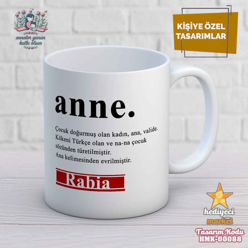 Anneler Gününe Özel Beyaz Kupa Bardak - HMK-00088-HM-01-00252-01