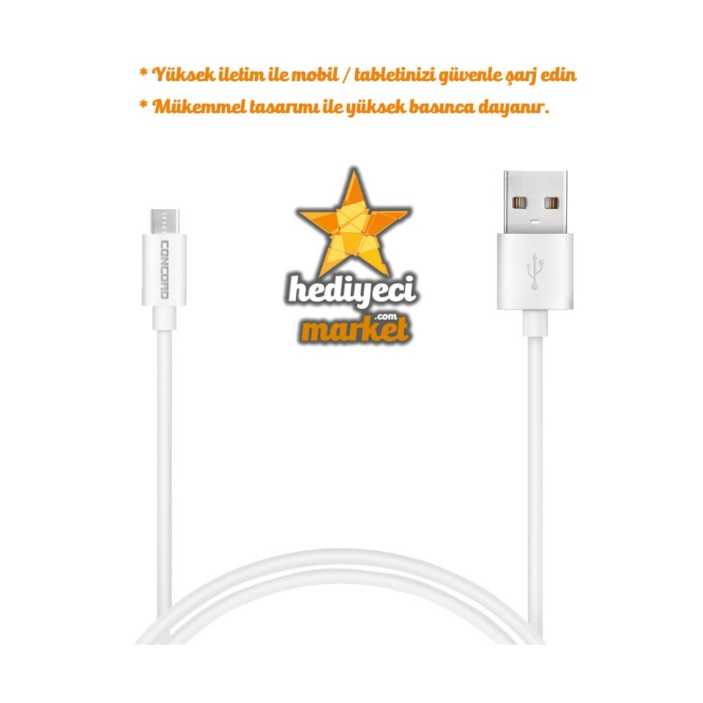 Concord USB Micro Data & Şarj Kablosu 2.1 mAh - HM-06-00002-01