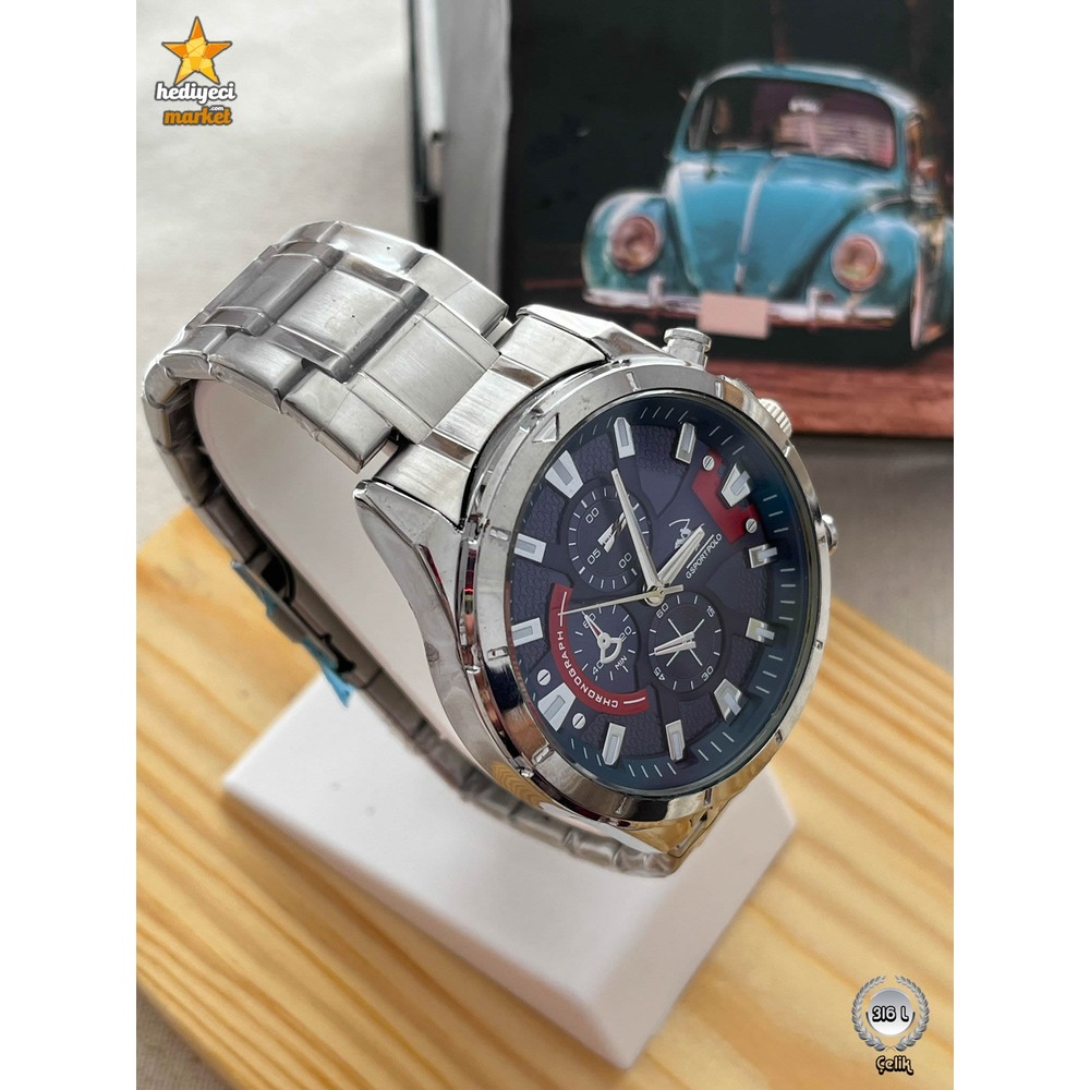 G Sport Polo Çelik Kasa ve Lacivert Detaylı Erkek Kol Saati - HMES-0038 ||  HM-03-00107-38