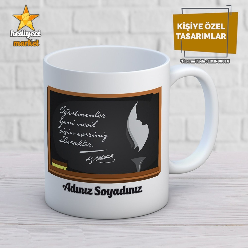 Öğretmenlere Özel Beyaz Kupa Bardak - HMK-00016 - HM-01-00066-01