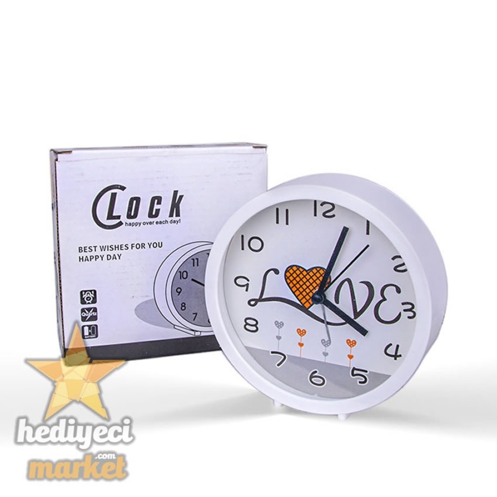 Love Yazılı Kurmalı Masa Üstü Saat || HM-03-00041-01