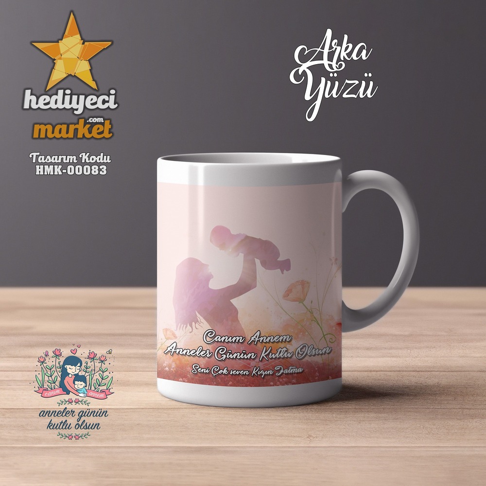 Anneler Gününe Özel Beyaz Kupa Bardak - HMK-00083-HM-01-00237-01