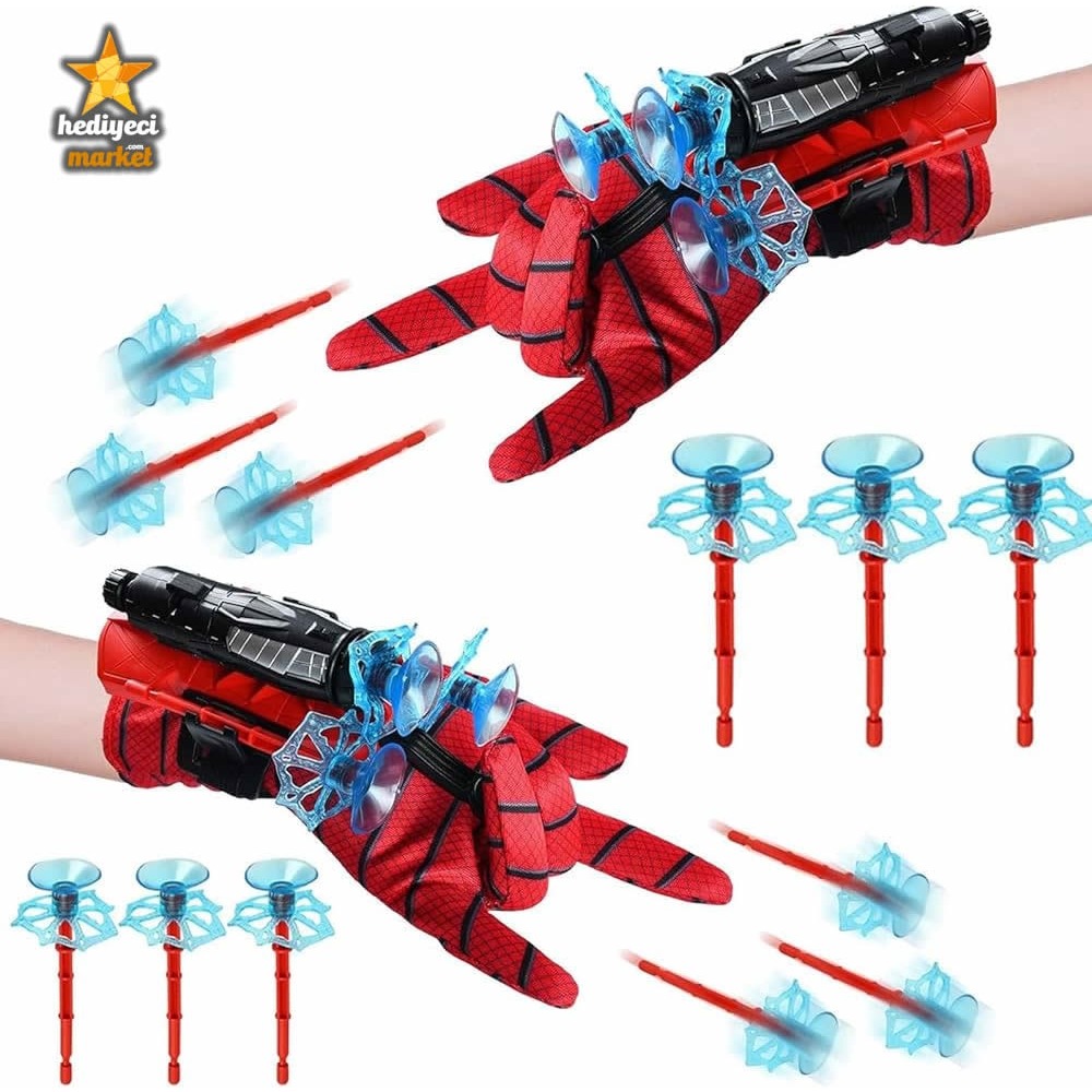 SUPER HERO Örümcek Adam Ağ Fırlatan Vakumlu Ok Atan Eldiven || HM-05-00171-01