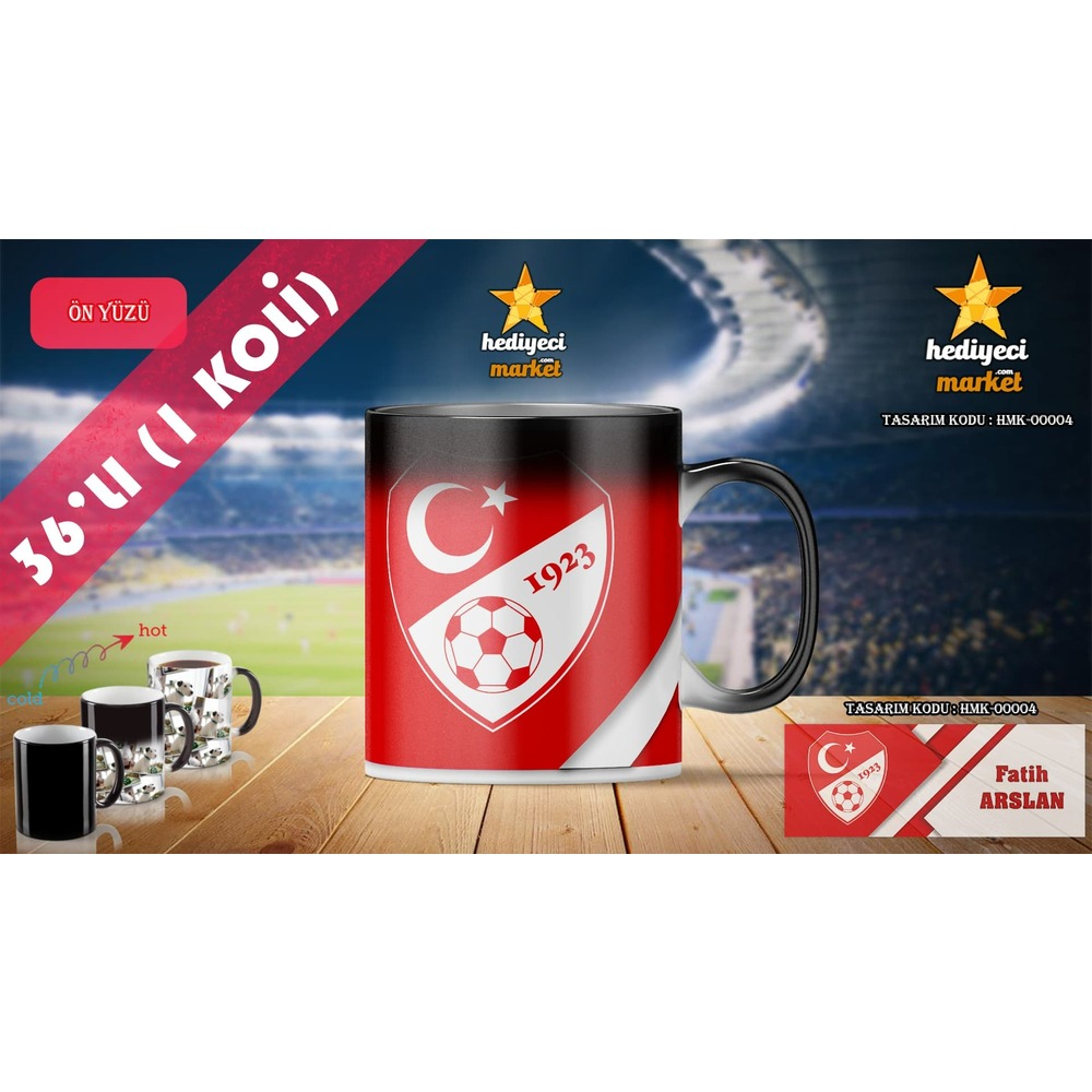 Taraftarlara Özel Tasarlanabilir Sihirli Kupa Bardak - HMK-00004 - HM-01-00045-01