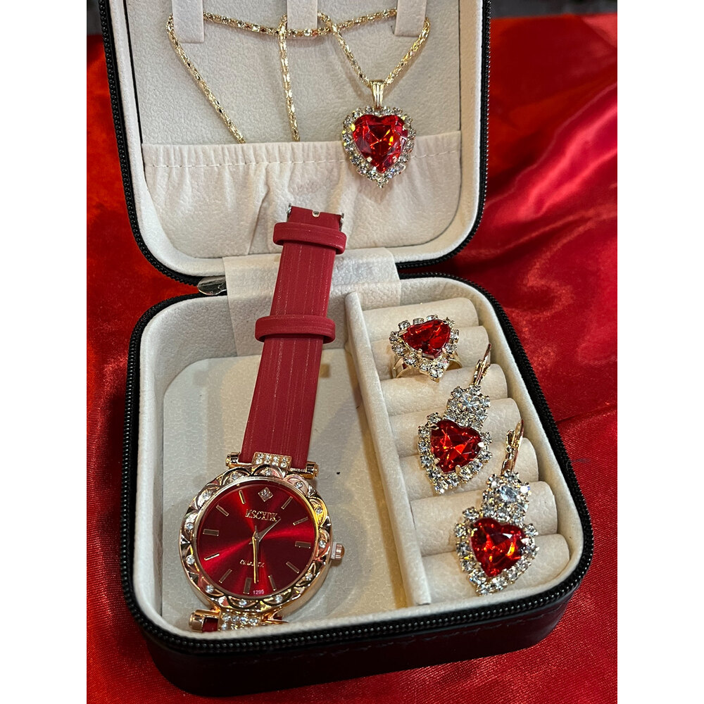 Kırmızı Aksesuar Set (Ahşap Kutu ile gönderilecek)