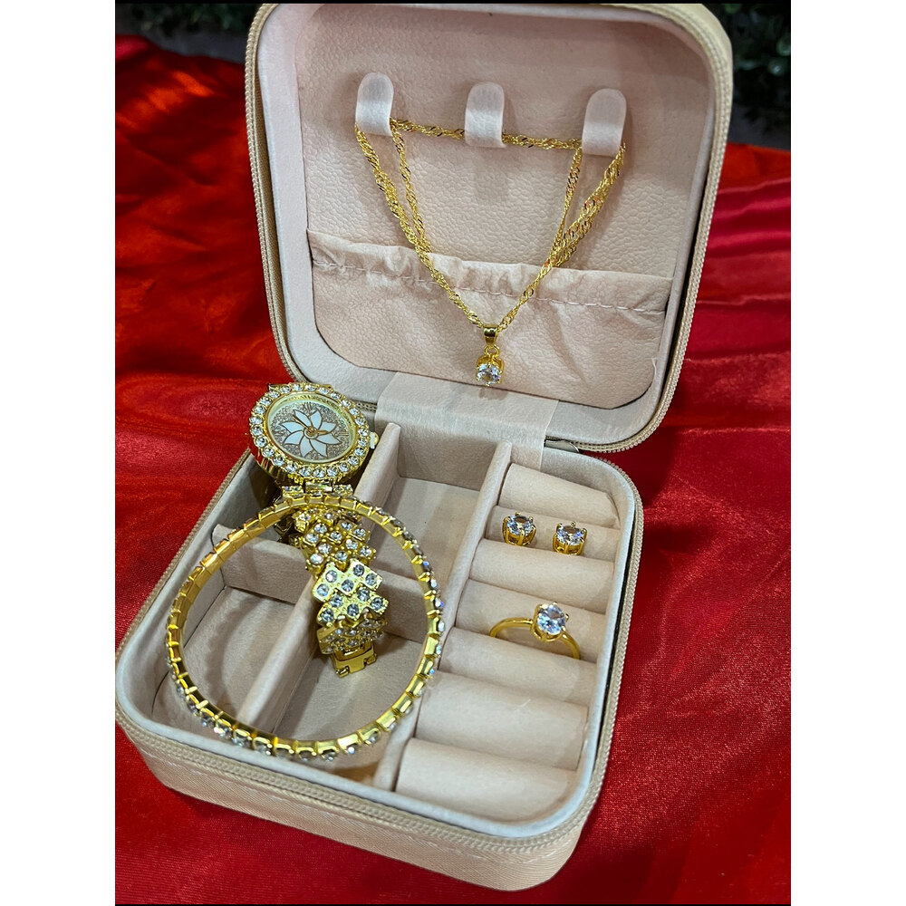 Altın renk aksesuar set (ahşap kutu ile gönderim)