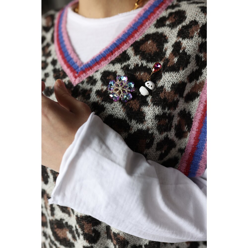 Hello D Pink Broche