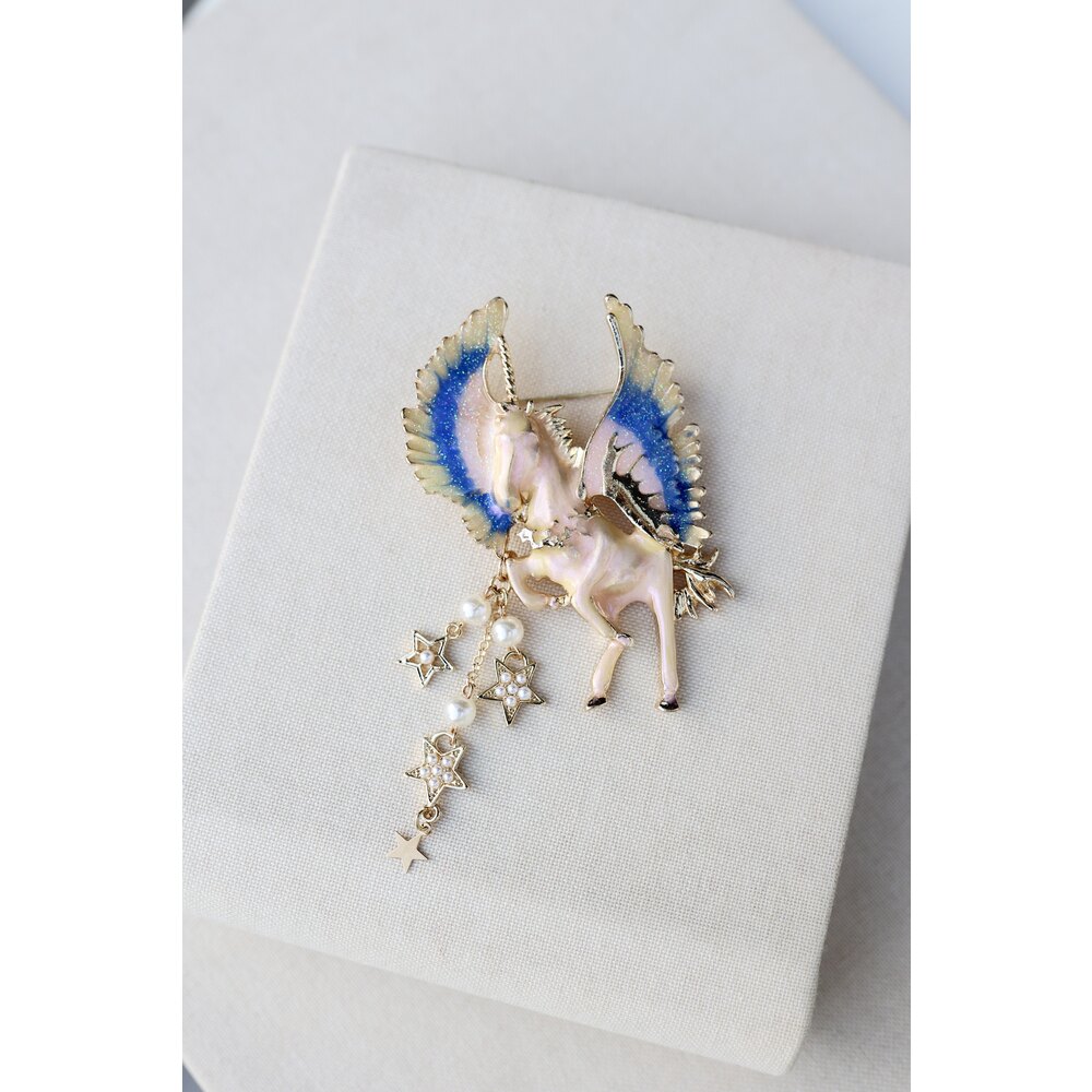 Hello Magic Horse Blue Broche