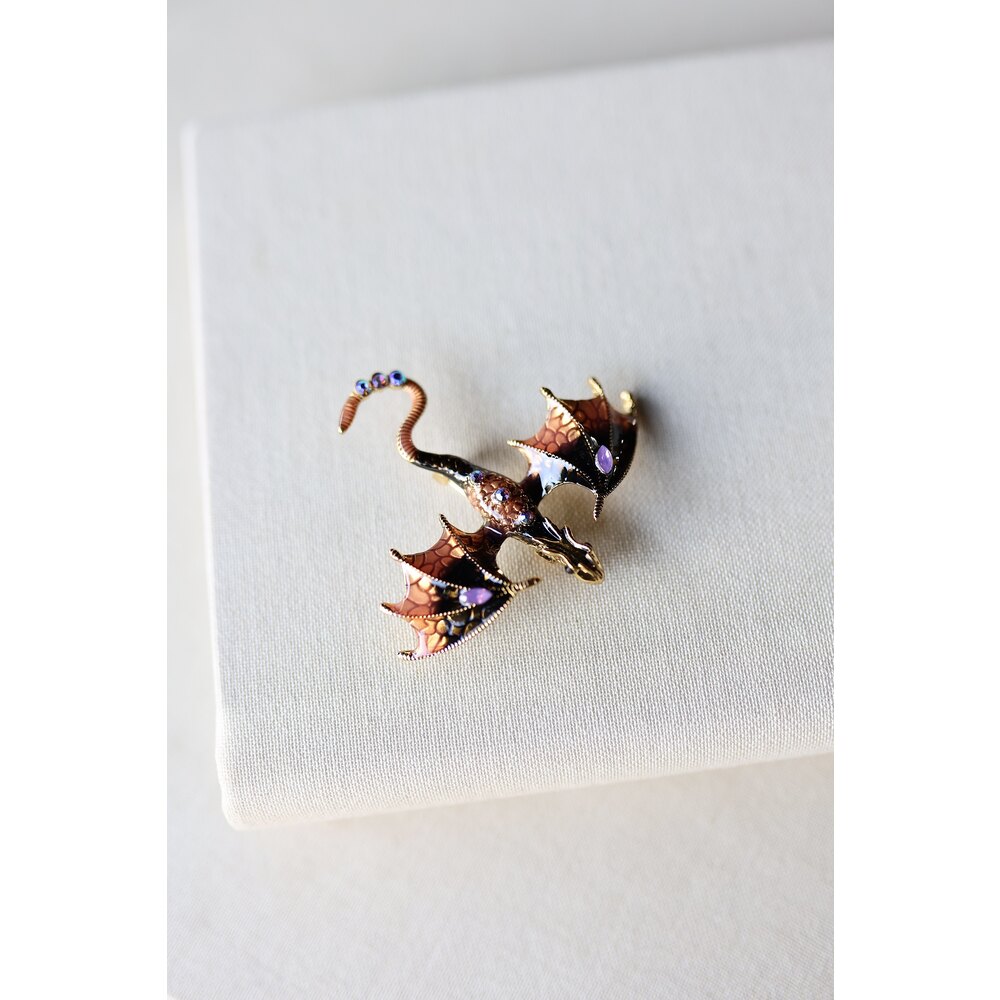 Hello Brown Dragon Broche