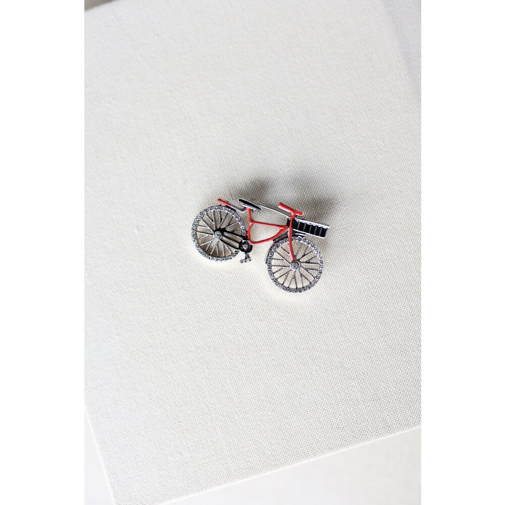 Hello Red Bicycle Broche