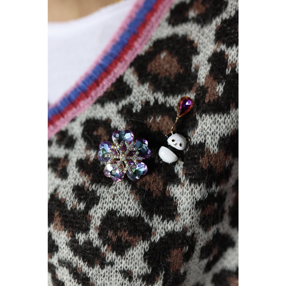 Hello D Pink Broche