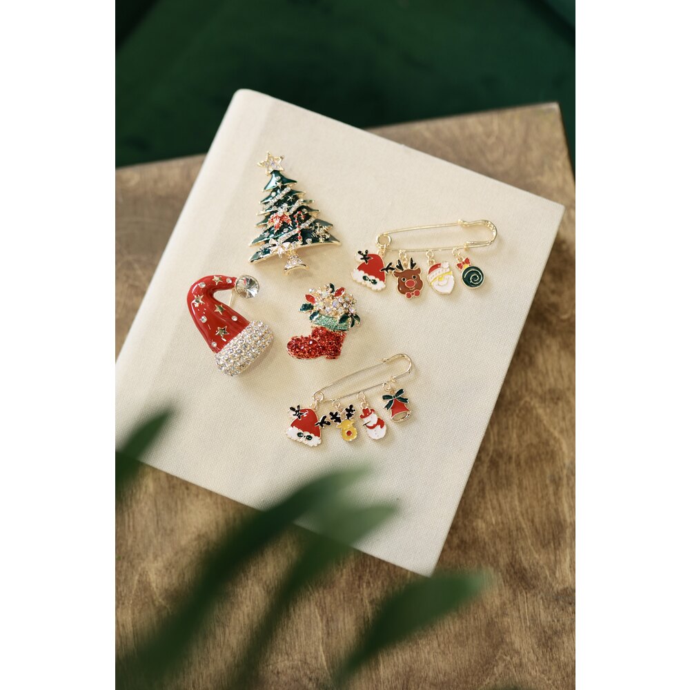 Hello ChristmasHat Broche