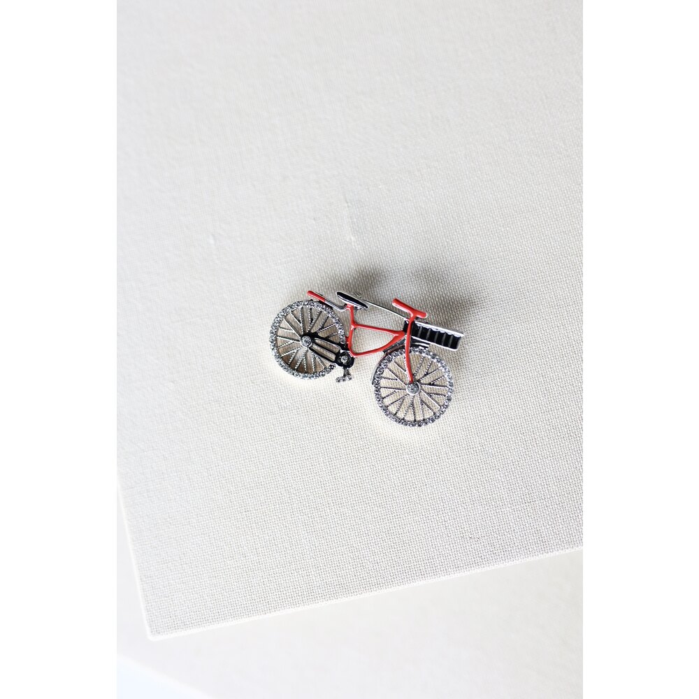 Hello Red Bicycle Broche