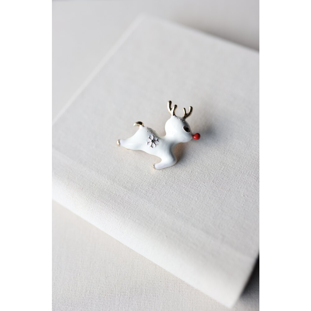 Hello Noel Deer Broche