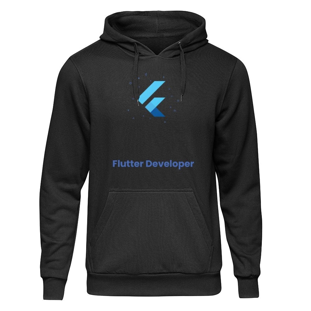 Flutter Developer Hoodie Siyah Tişört