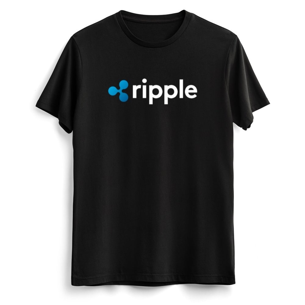 Ripple Logo Kripto Para Siyah Tişört