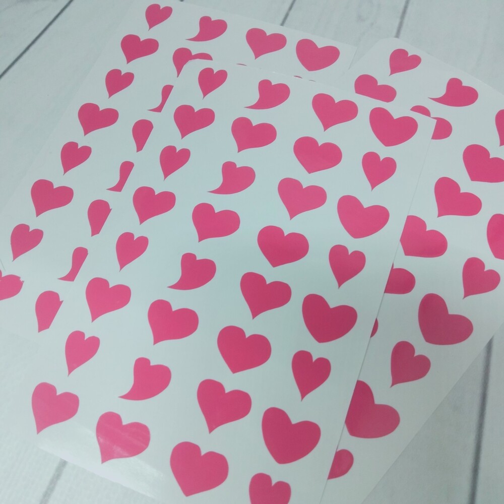 Pembe Kalp Sticker Sheet 