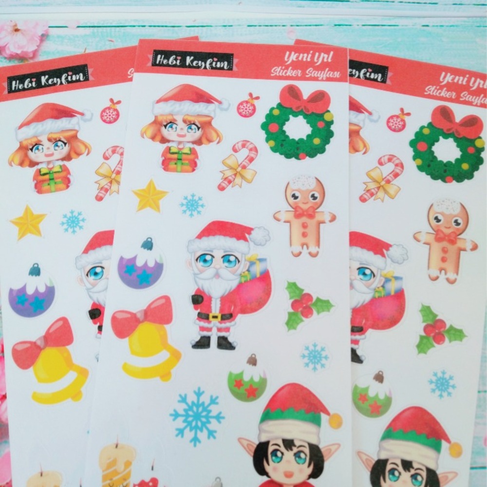 Yeni Yıl-Noel -Yılbaşı Sticker Sheet 2