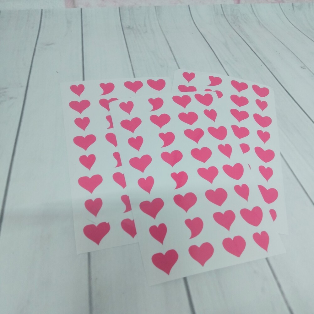 Pembe Kalp Sticker Sheet 