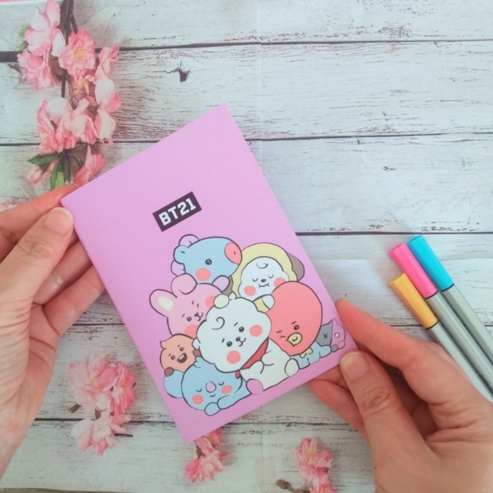 Kpop Bt21 Çizgisiz Sert Kapaklı A6 Defter