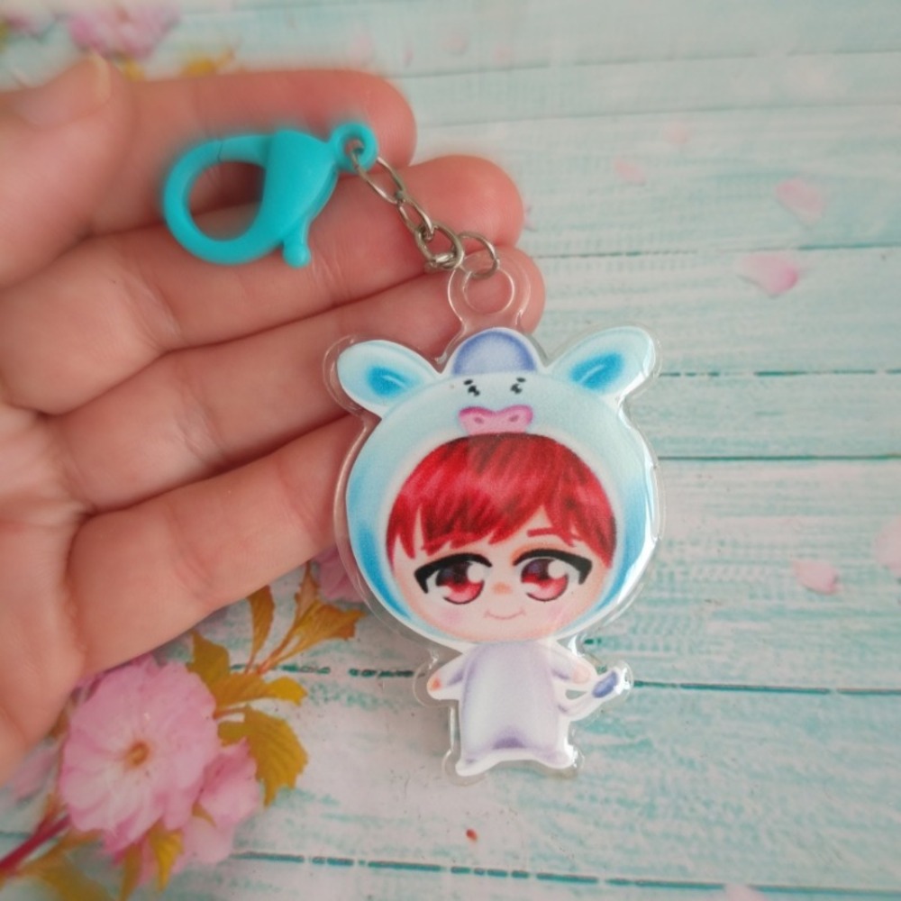 BTS BT21 ( JIN - J HOPE - JUNGKOOK  ) Sevimli Akrilik Anahtarlık 