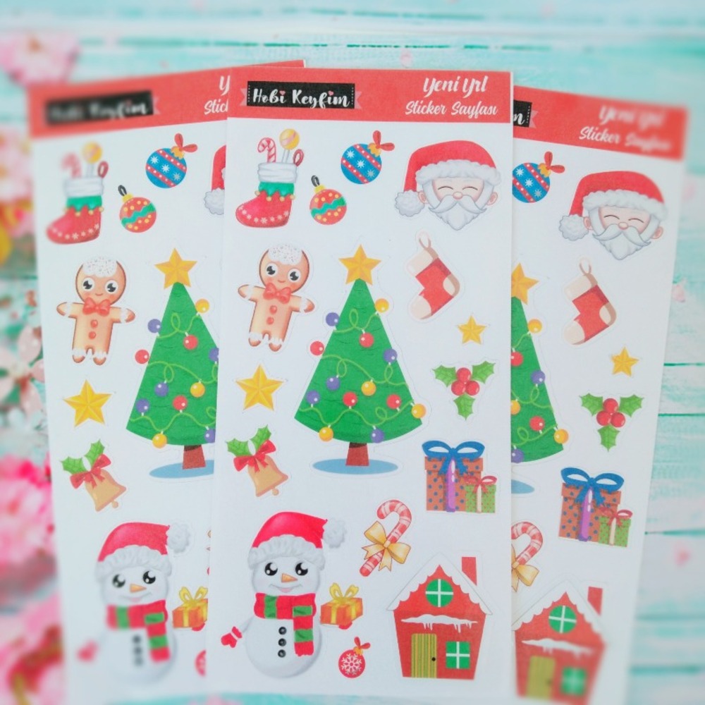 Yeni Yıl-Noel -Yılbaşı Sticker Sheet