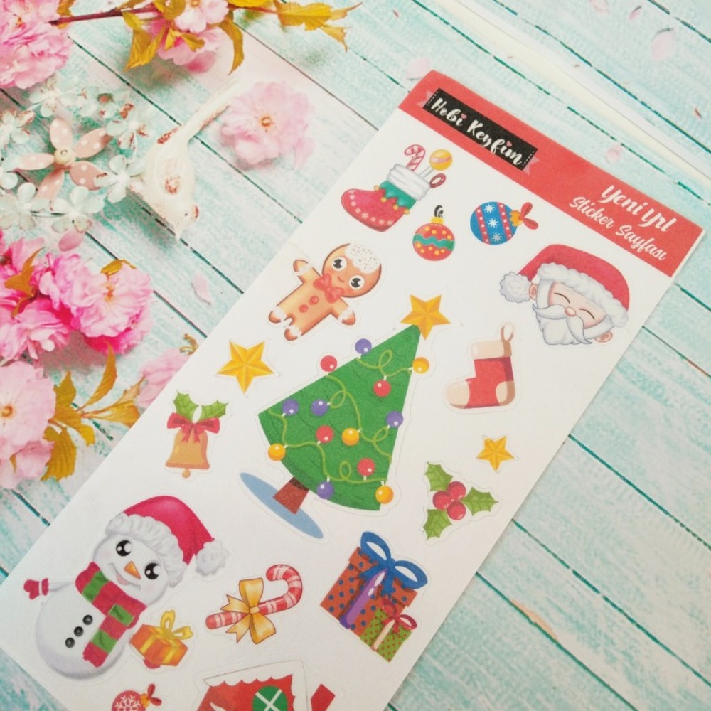 Yeni Yıl-Noel -Yılbaşı Sticker Sheet