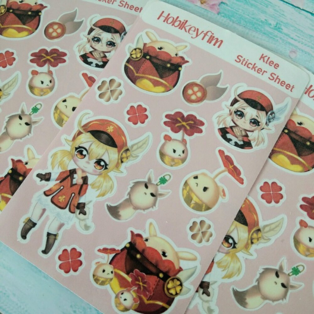 Genshin impact Klee Bomb Sticker Sheet 