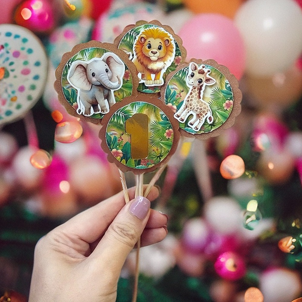 Safari Konseptli Cupcake Süsü