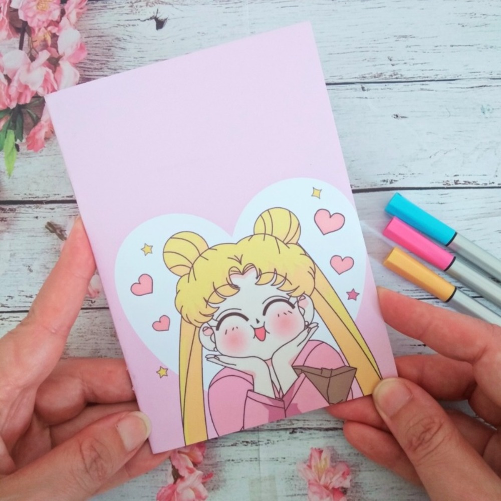 Sailormoon Çizgisiz Sert Kapaklı A6 Defter